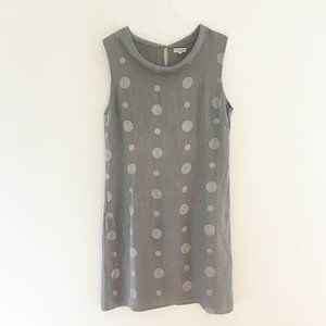 Lina Tomei 100% linen sleeveless polka dot dress.